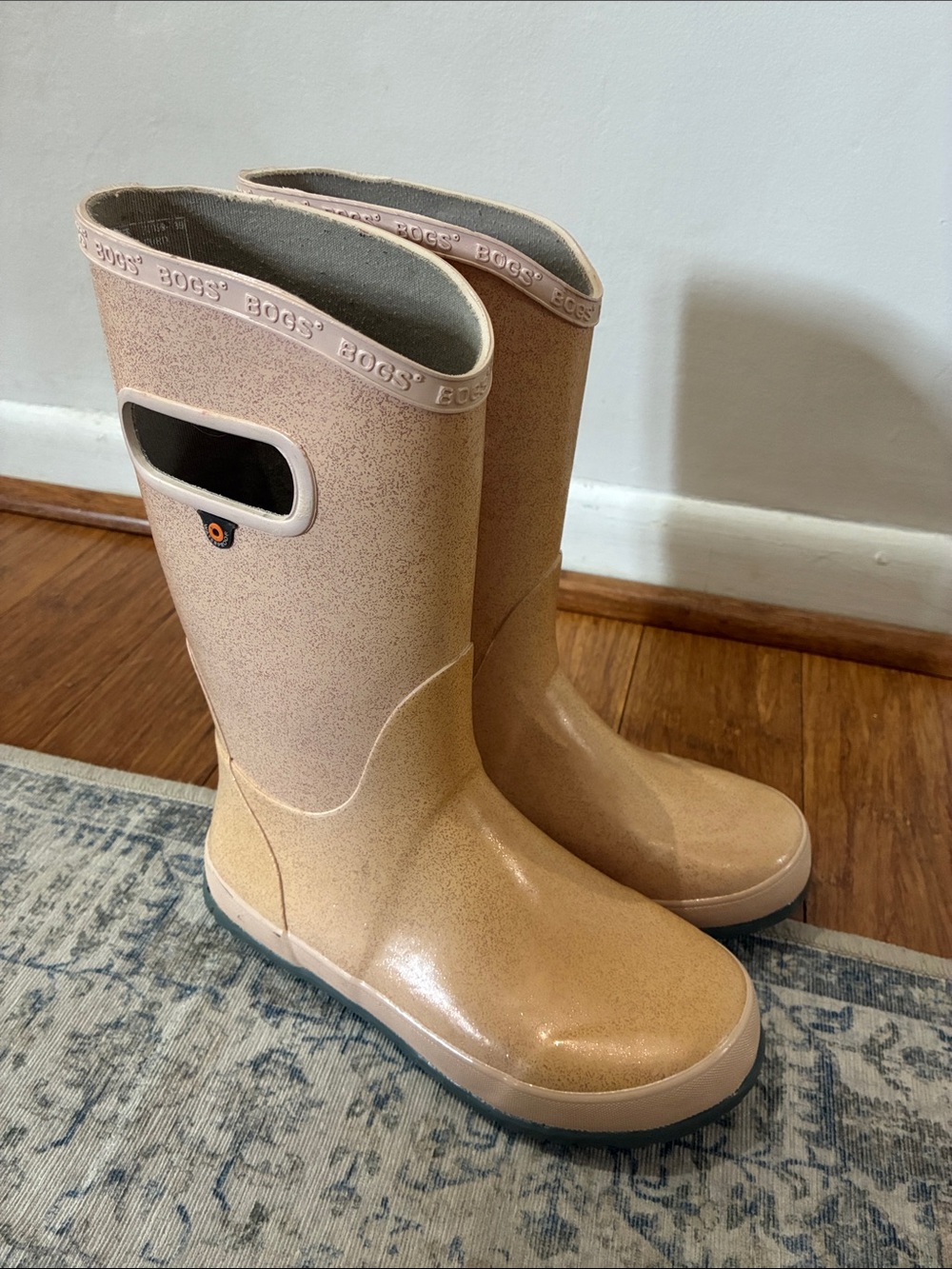 Bogs Kids Pink Glitter Waterproof Rain Boots - girls size 3